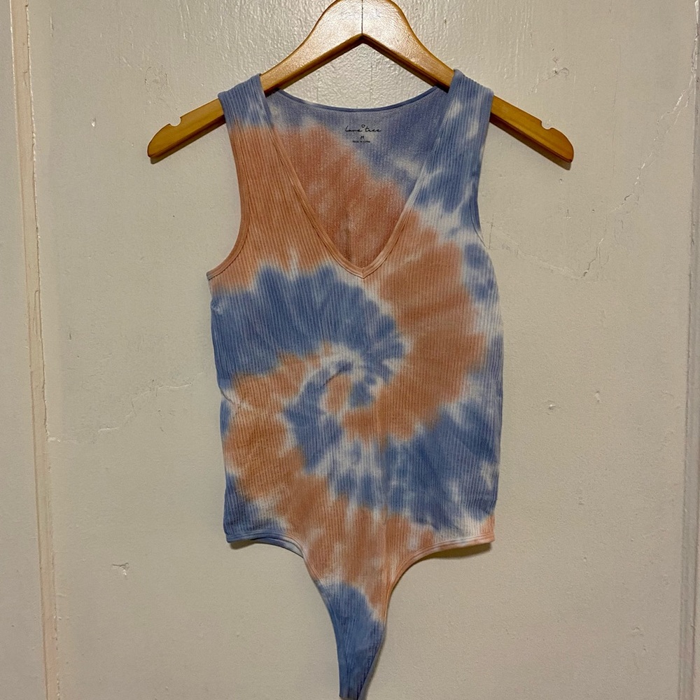 V Neck Tie Dye Body Suit